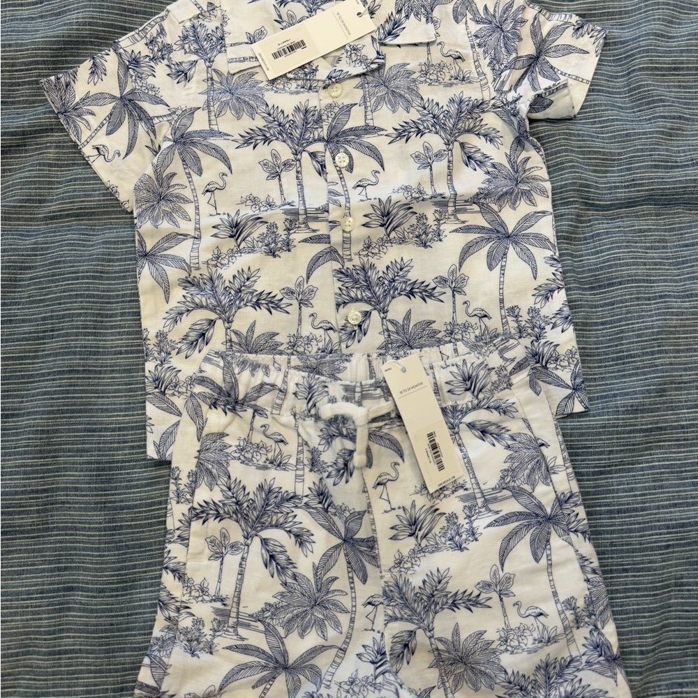 Janie and Jack Tropical Print Shirt and Shorts Set